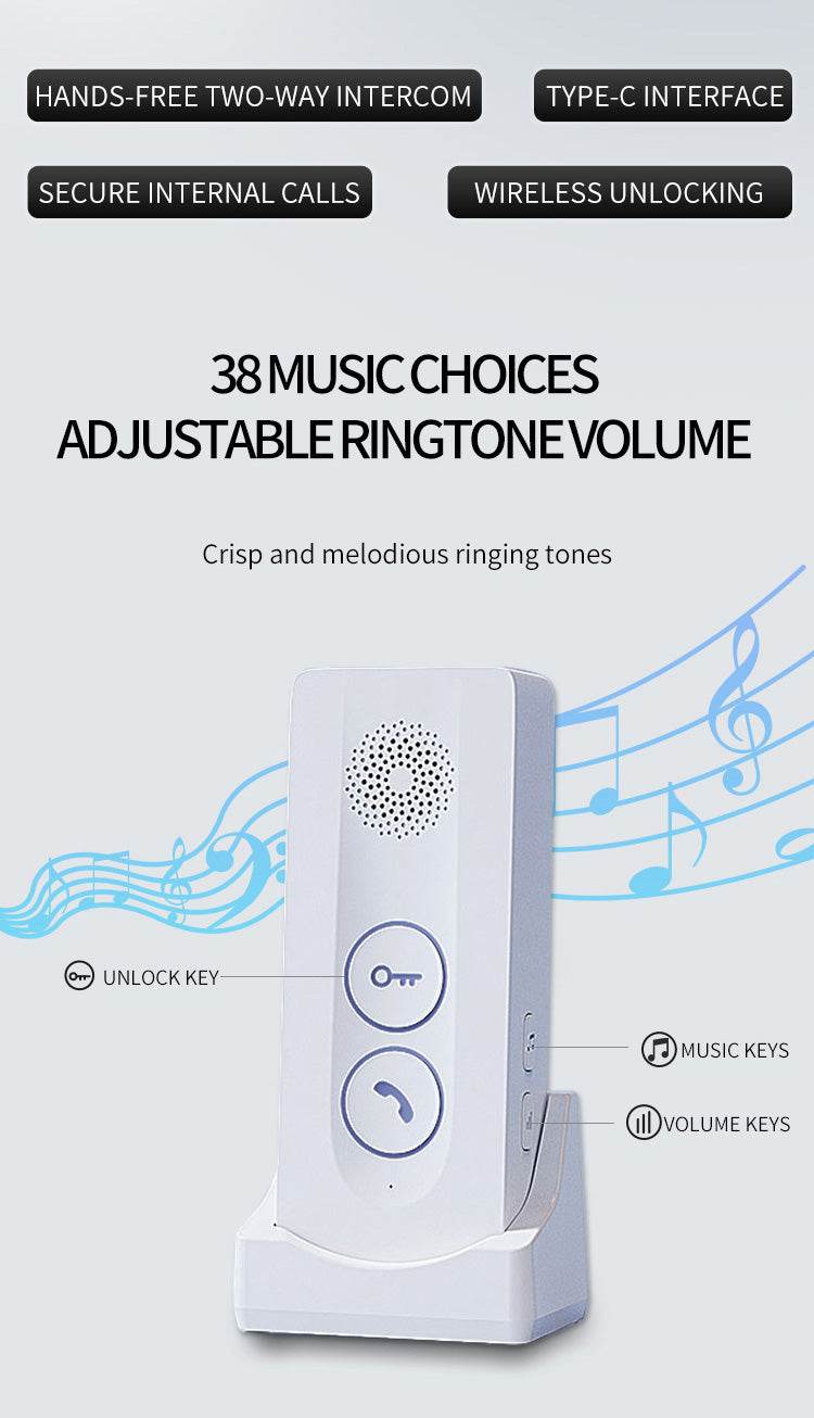 Wireless Intercom Doorbell, Gate Opener Up To 300m