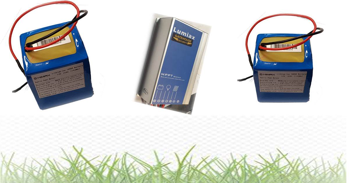 Lithium Battery Upgrade Kit For Any Gate System With 24v MPPT Solar Charge Controller
