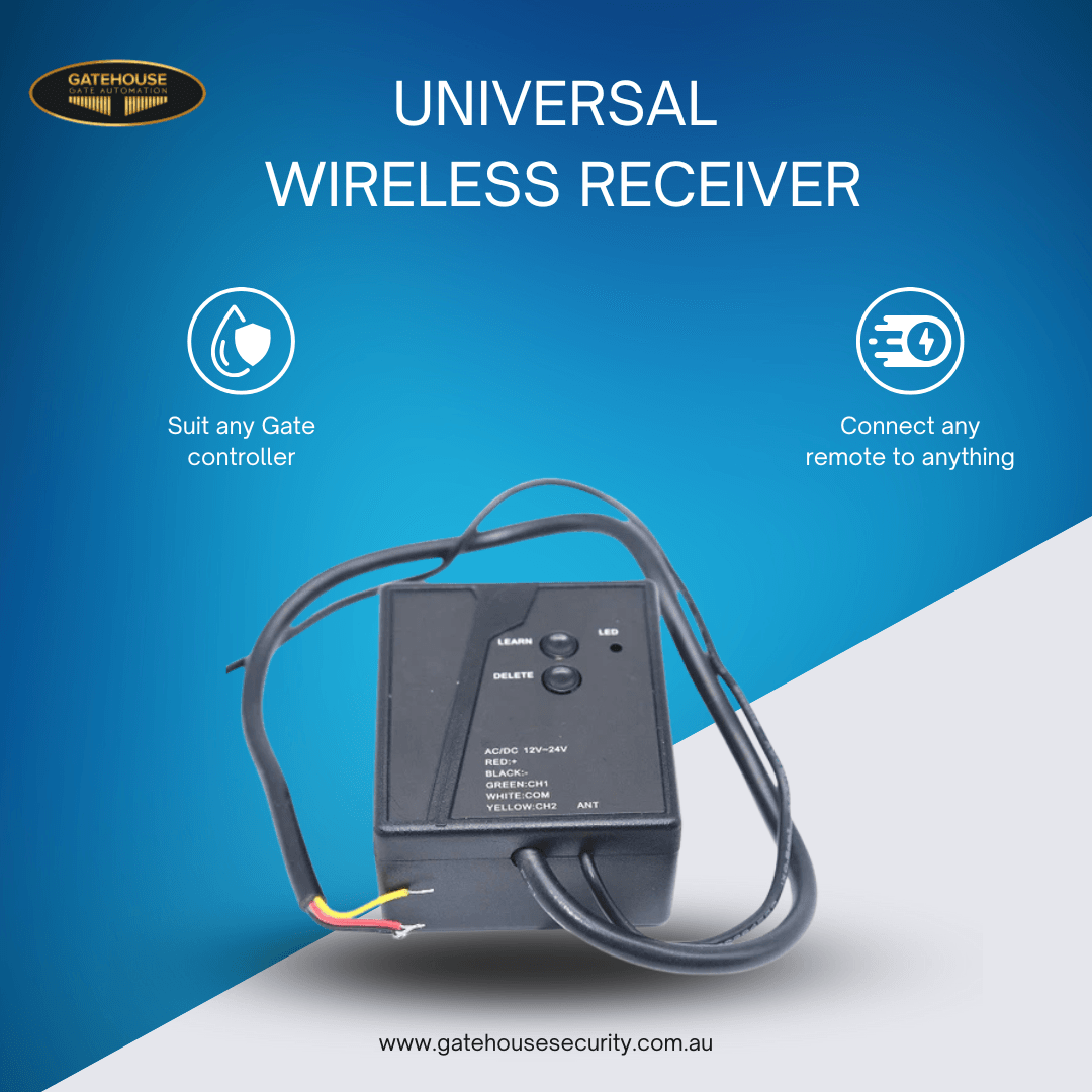 Universal Wireless receiver for swing gate, slide gate or garage door